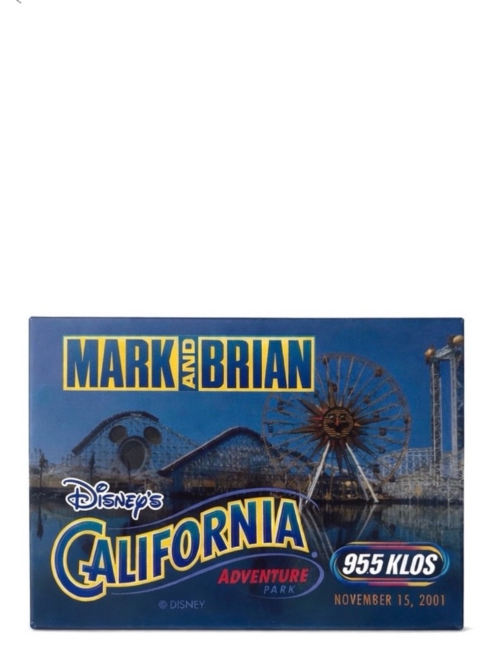 Vintage KLOS‎ 95.5 Mark & Brian Disney California Adventure Park Pin 2001